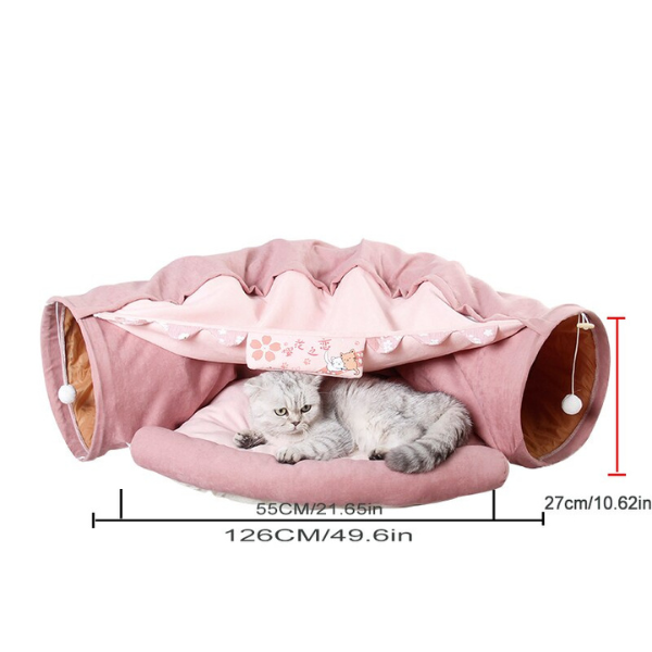 TĂșnel com caminha chique para gatinhos