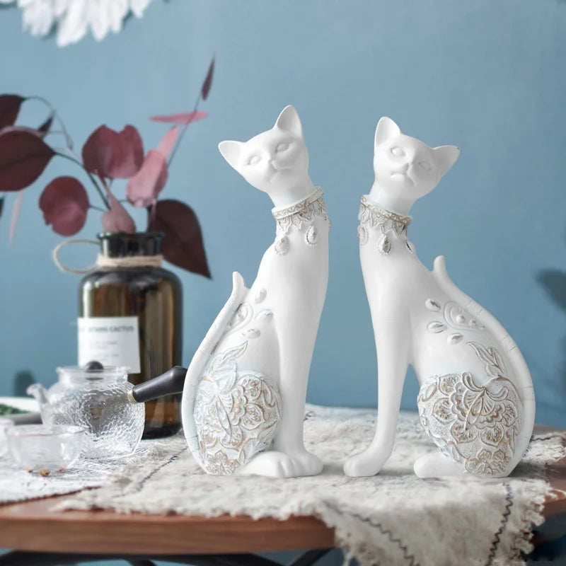 Dupla Gatinhos de decoração em resina - Elegance