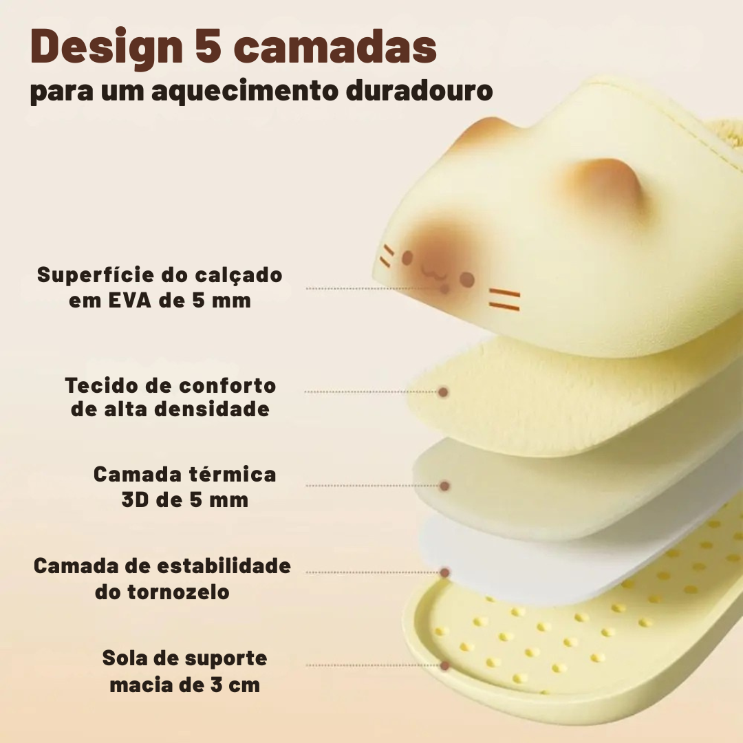 Pantufa Pata de Gato