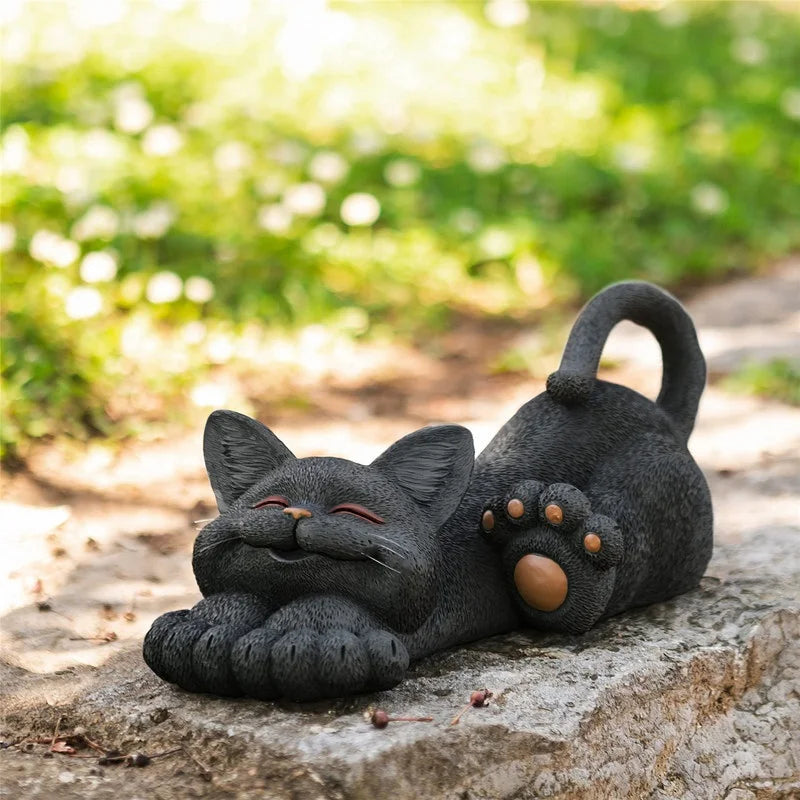 Decoração de jardim - Gatinho sorridente