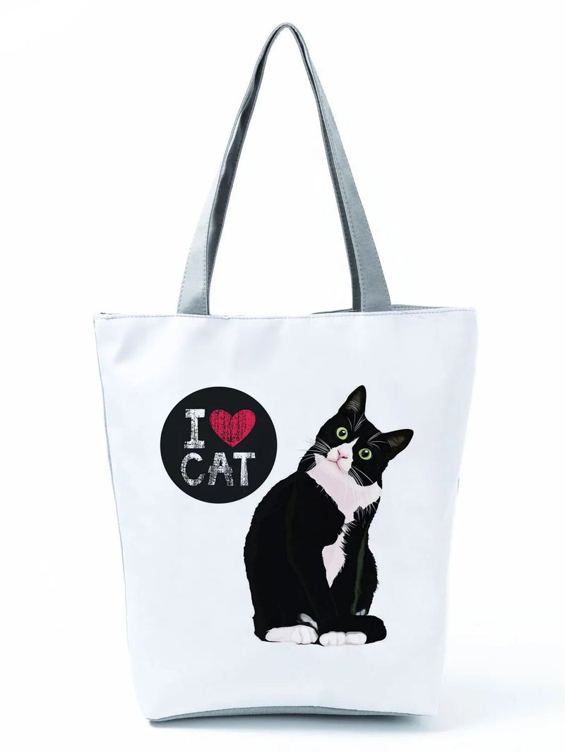 Bolsa de ombro impermeável - Amores por gatinhos® 2023 - I Love Cat