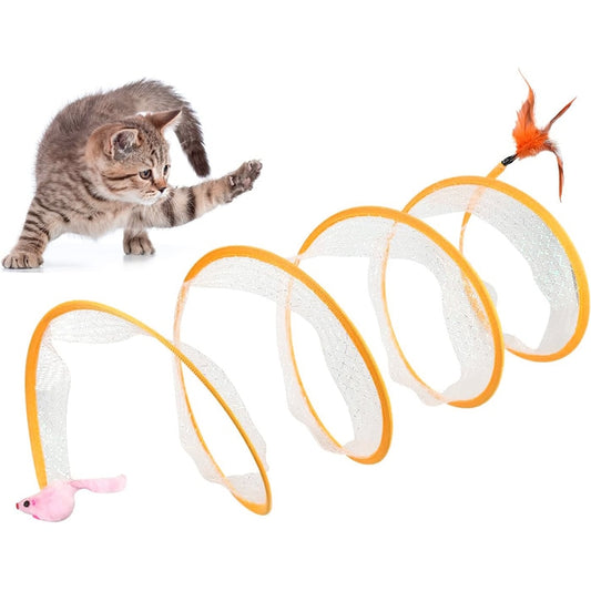 Brinquedo Tunel Espiral 2x1 para gatinhos